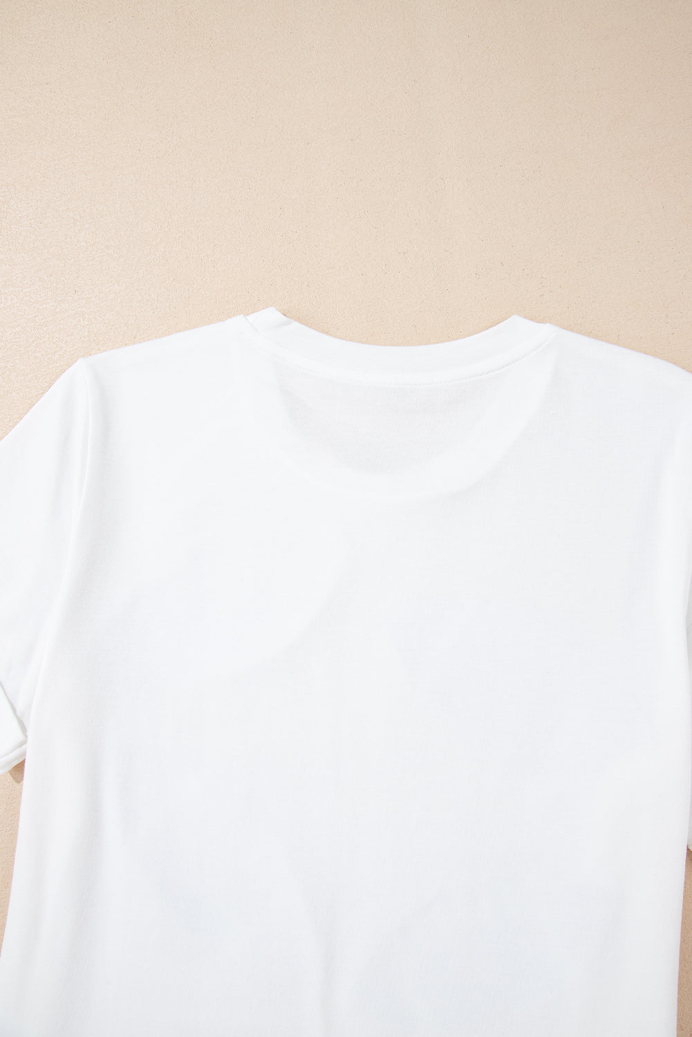 White Sequined Football Graphic Cotton T Shirt