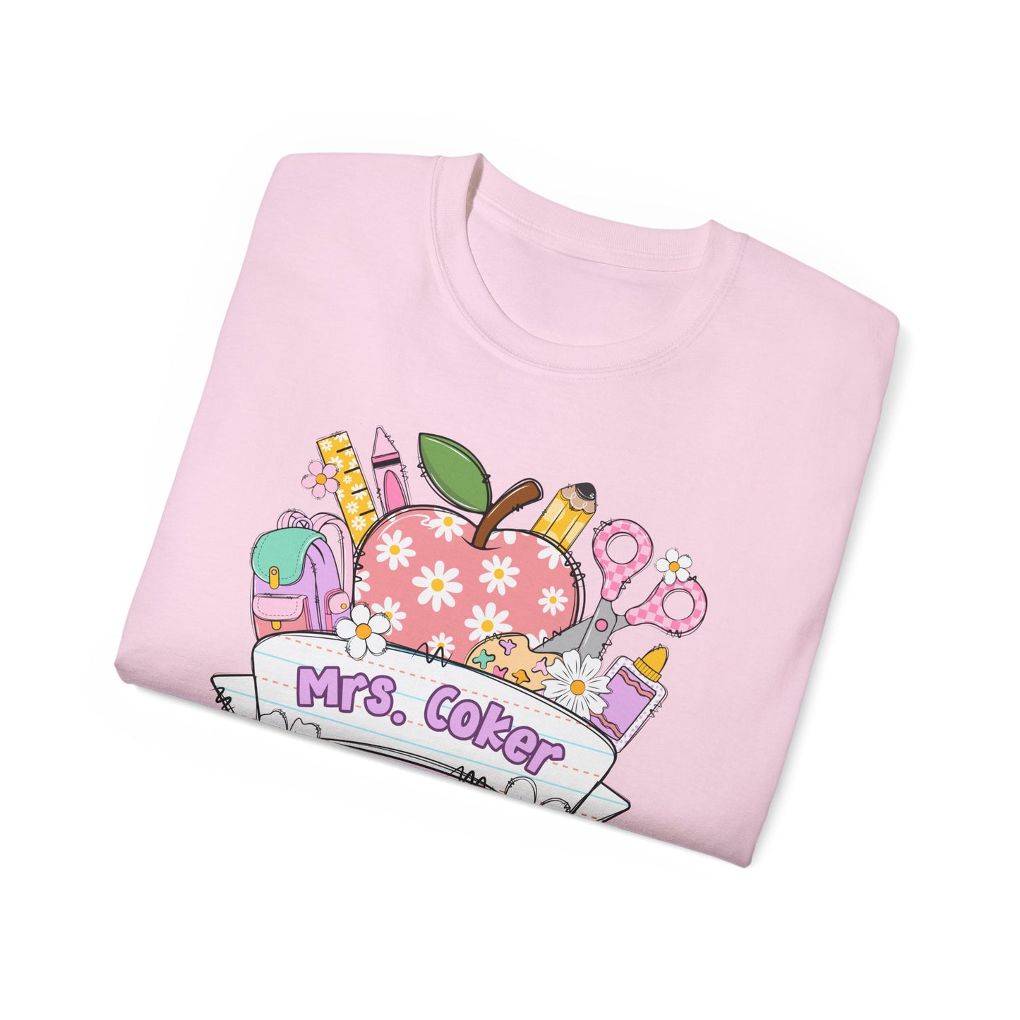 Copy of Teacher Toolbox Apple T‑Shirt — "Miss Elmore" Floral Classroom Gifts
