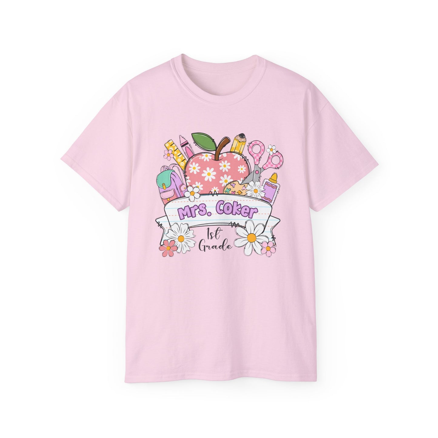 Copy of Teacher Toolbox Apple T‑Shirt — "Miss Elmore" Floral Classroom Gifts