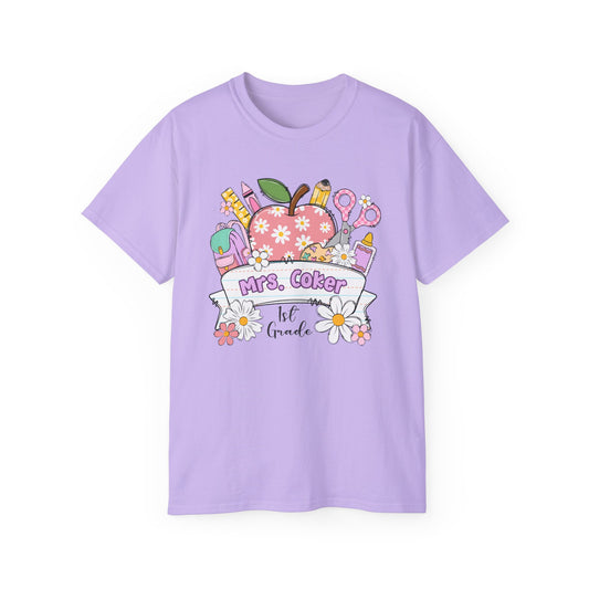 Copy of Teacher Toolbox Apple T‑Shirt — "Miss Elmore" Floral Classroom Gifts