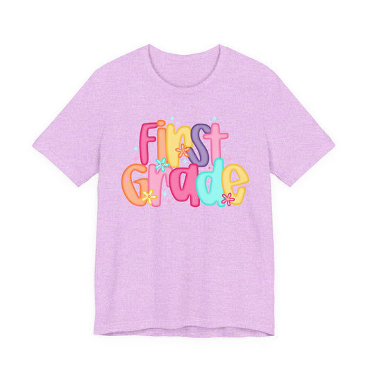First Grade Kids T‑Shirt — Colorful Back-to-School Tee