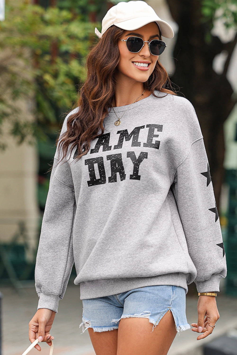 Black Game Day Graphic Football Season Sweatshirt